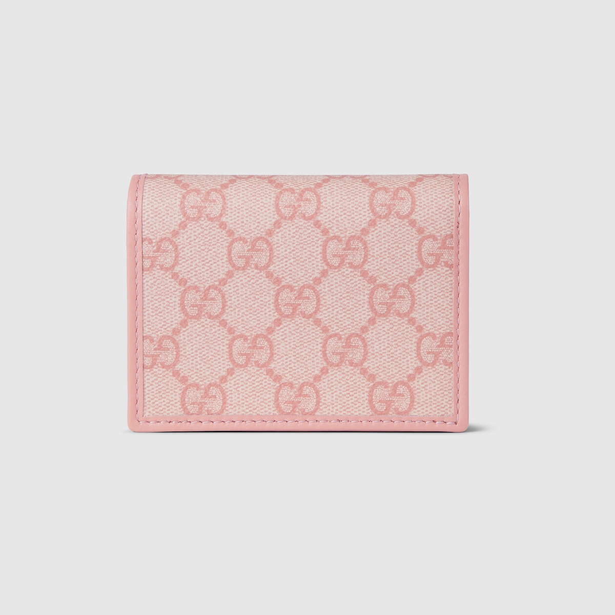 GG Emblem small wallet in light pink coated fabric | GUCCI® US