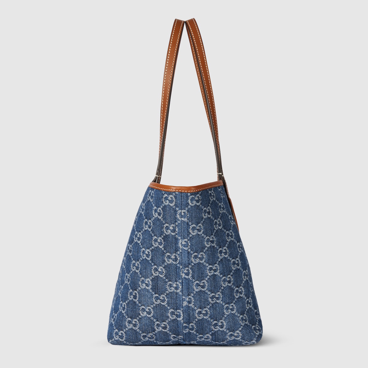 Gucci Totissima small tote bag in blue GG denim | GUCCI® US