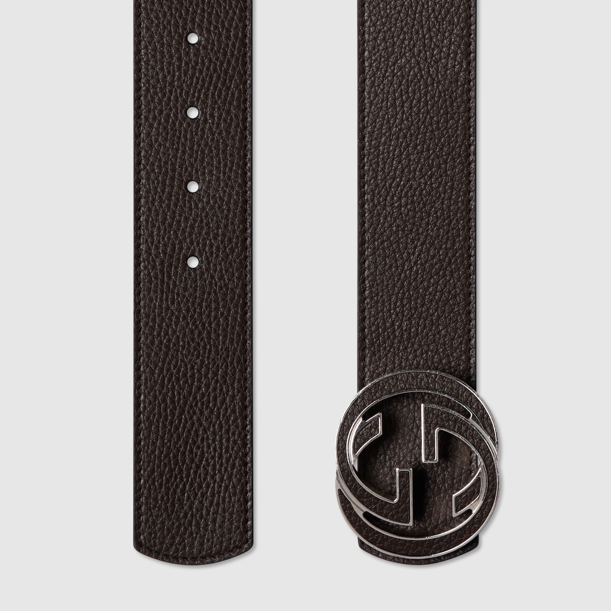 GUCCIベルト Reversible belt with Interlocking G buckle in brown and