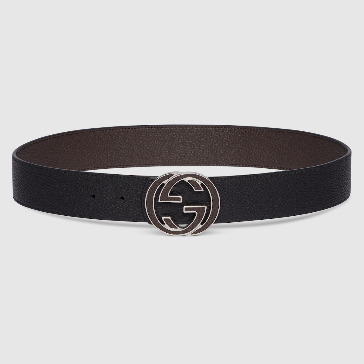 ニ*ん様 GUCCI ベルト Reversible belt with Interlocking G buckle in brown and