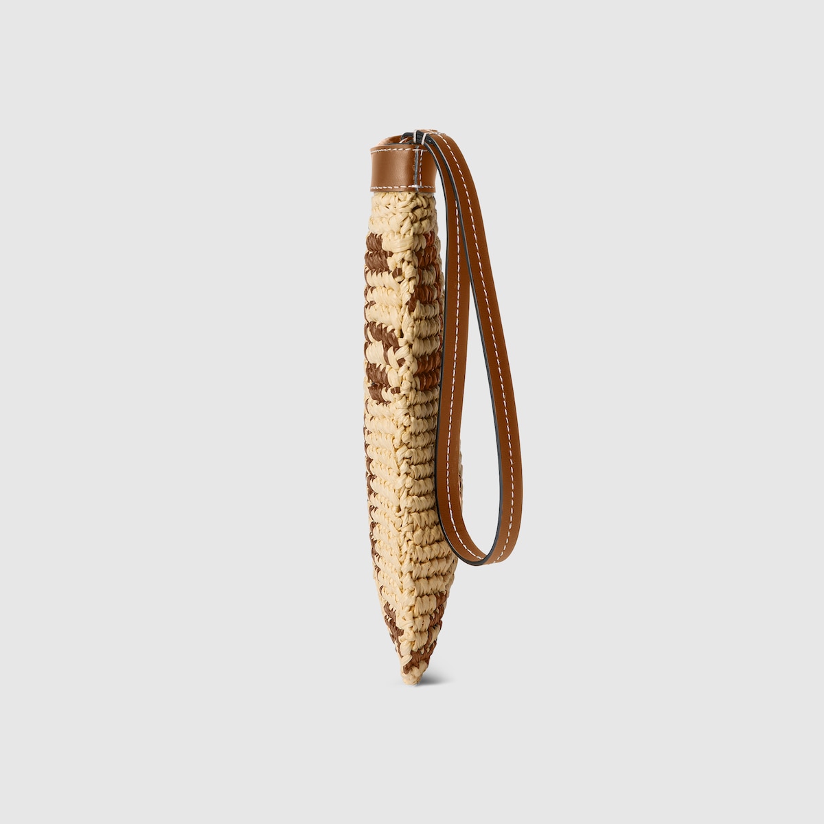 Woven pouch in natural and brown fabric | GUCCI® US