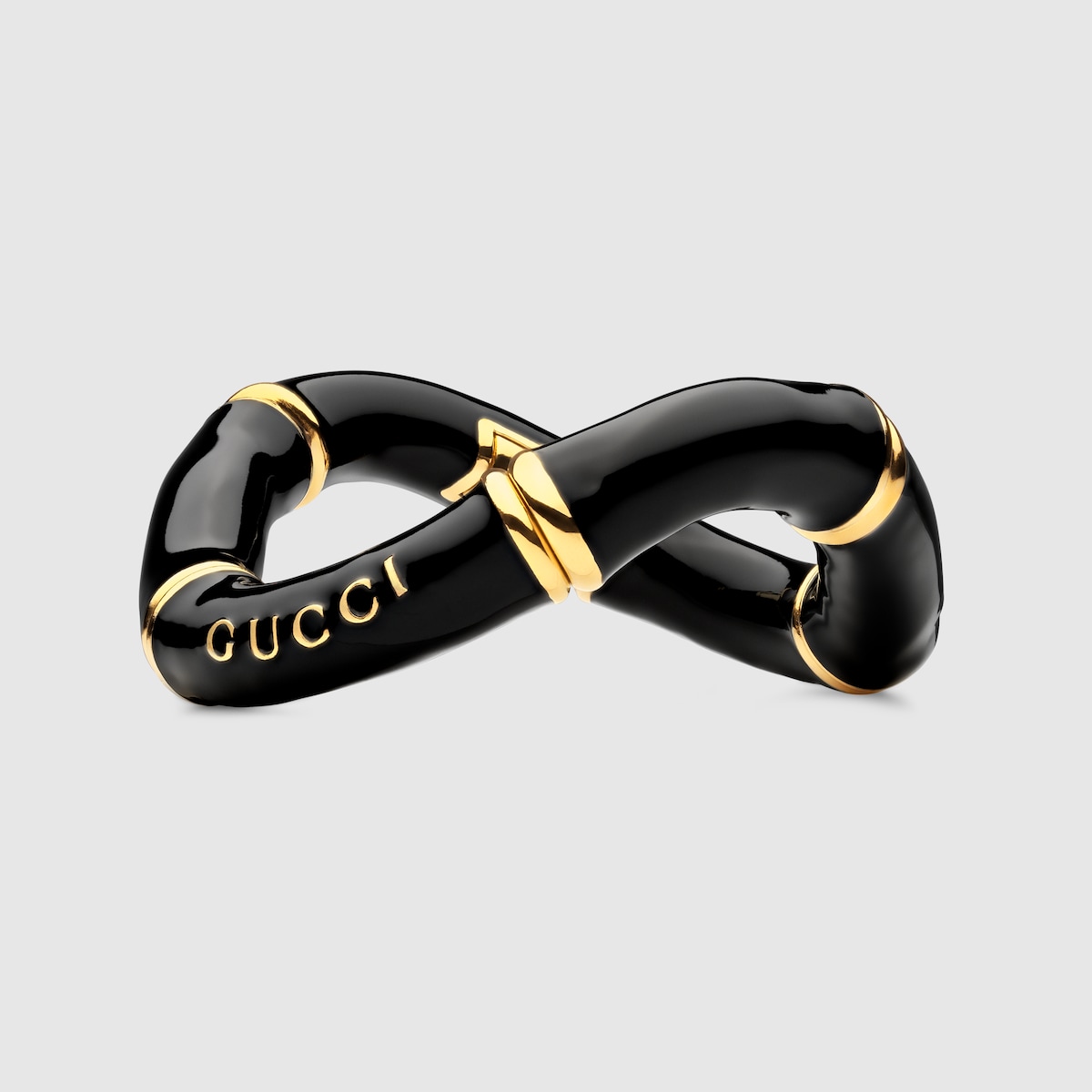 グッチ バンブー〕カフブレスレット ・ブラック ラッカー | GUCCI公式