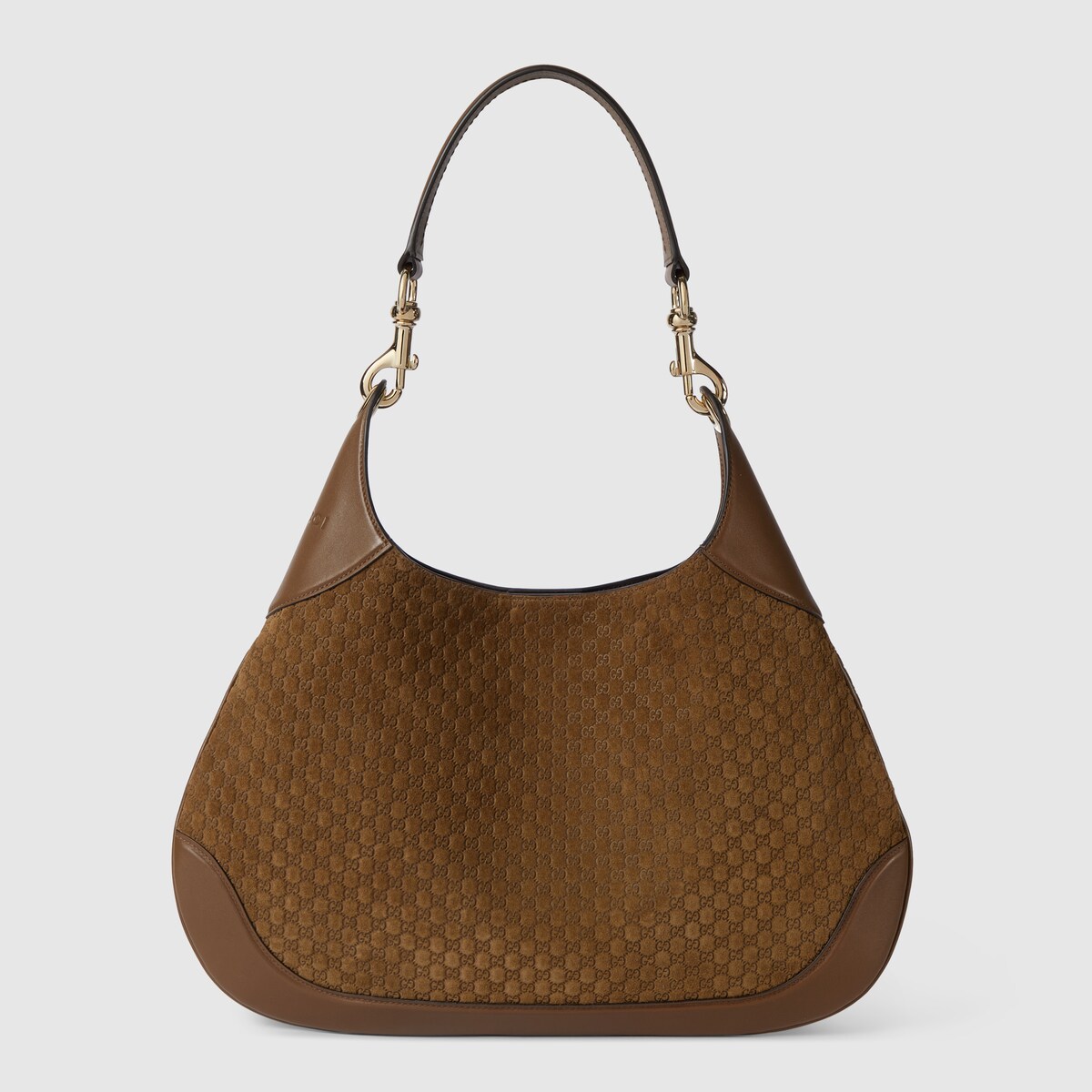 Gucci B small shoulder bag in brown suede | GUCCI® Canada