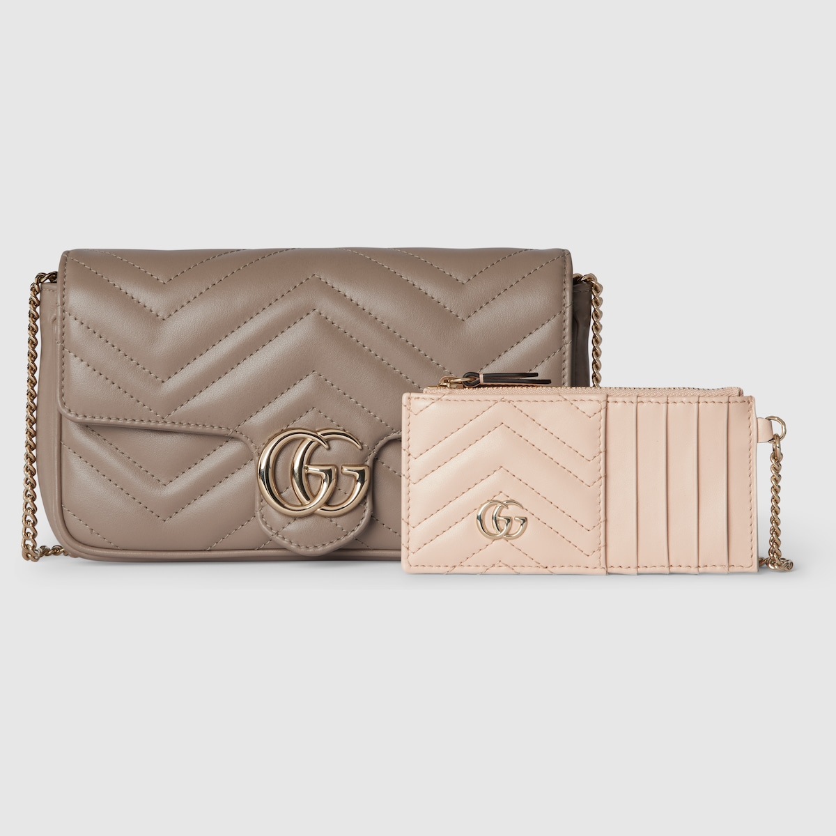 GG Marmont small shoulder bag in taupe leather | GUCCI® LU