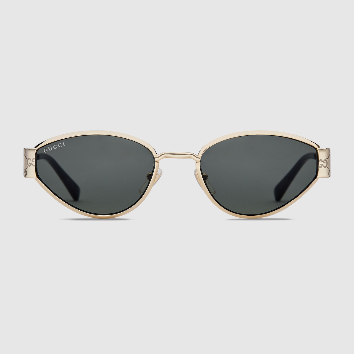 Geometrical frame sunglasses in light gold-toned | GUCCI® US