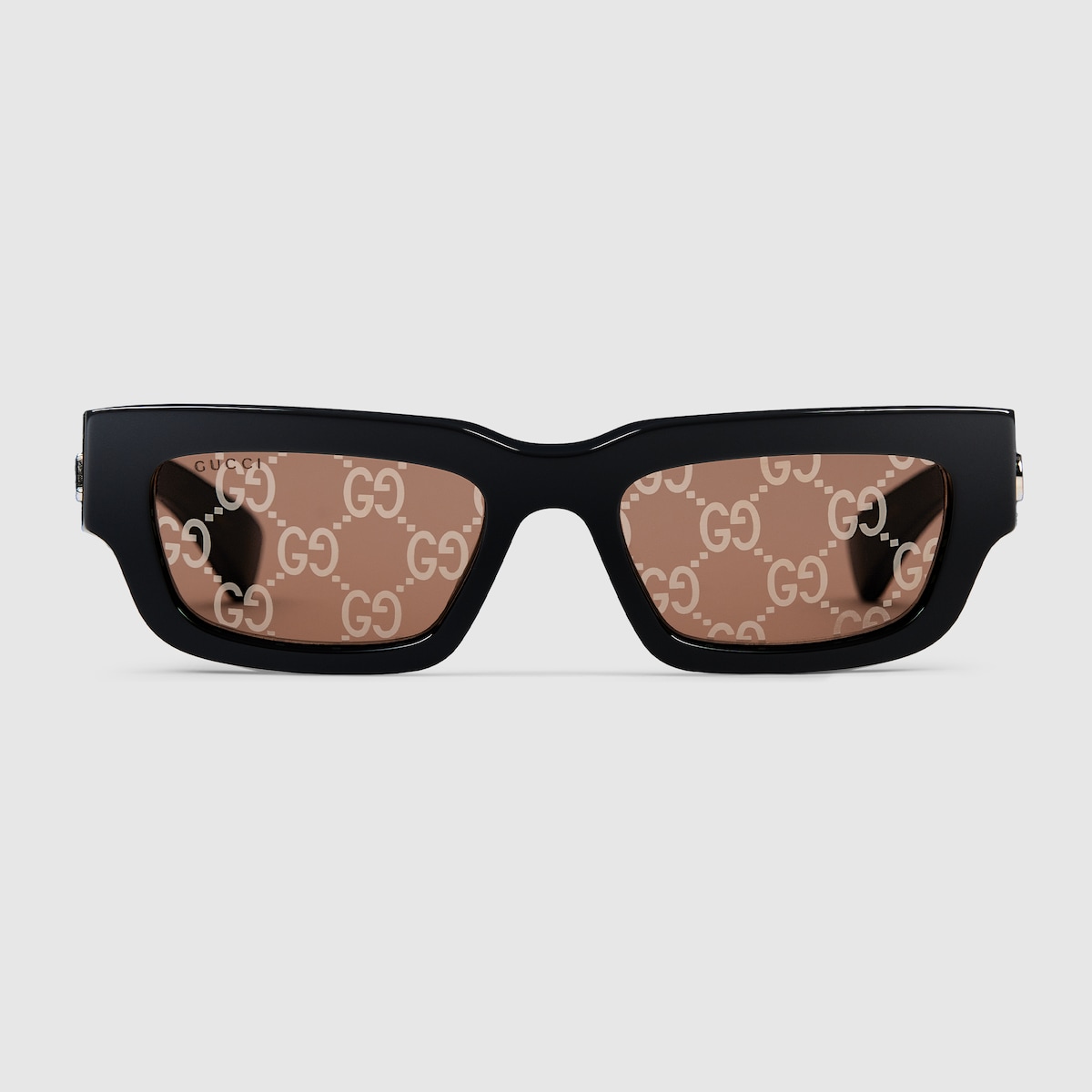 sazae　1207 Rectangular frame sunglasses in black | GUCCI® CA