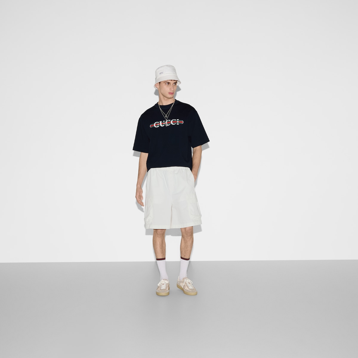 プリント コットンジャージー Tシャツ ・ダークブルー | GUCCI公式