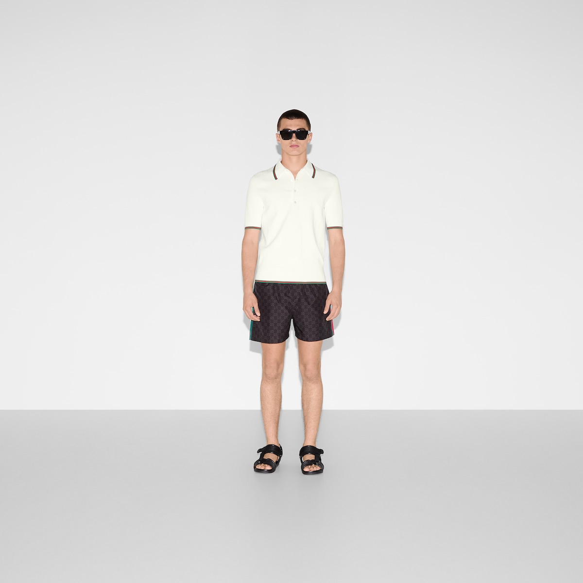 Knit polo shirt with Web