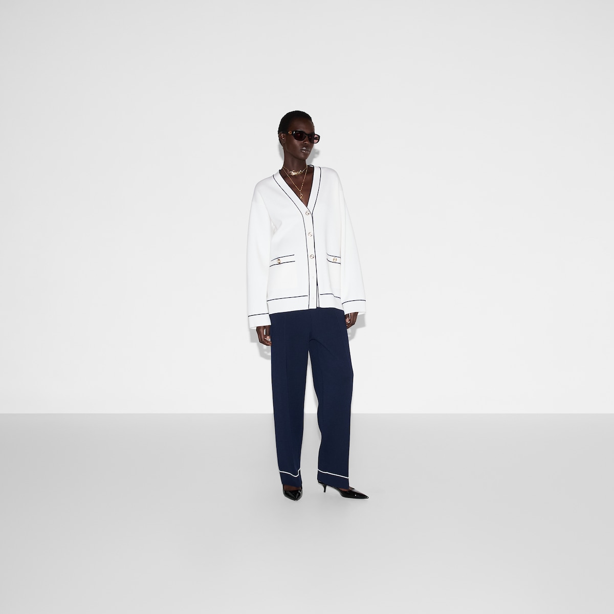 Fine wool cardigan