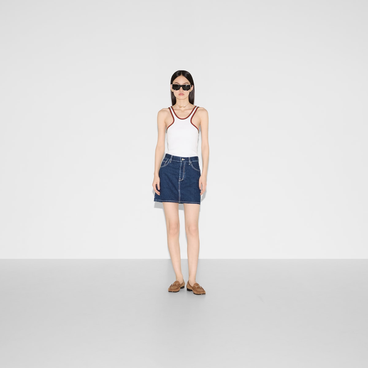 リムアーク Tuck drape SK 36 Deconstructed Denim Skirt, Worn Vintage Wash | Tory Burch KW