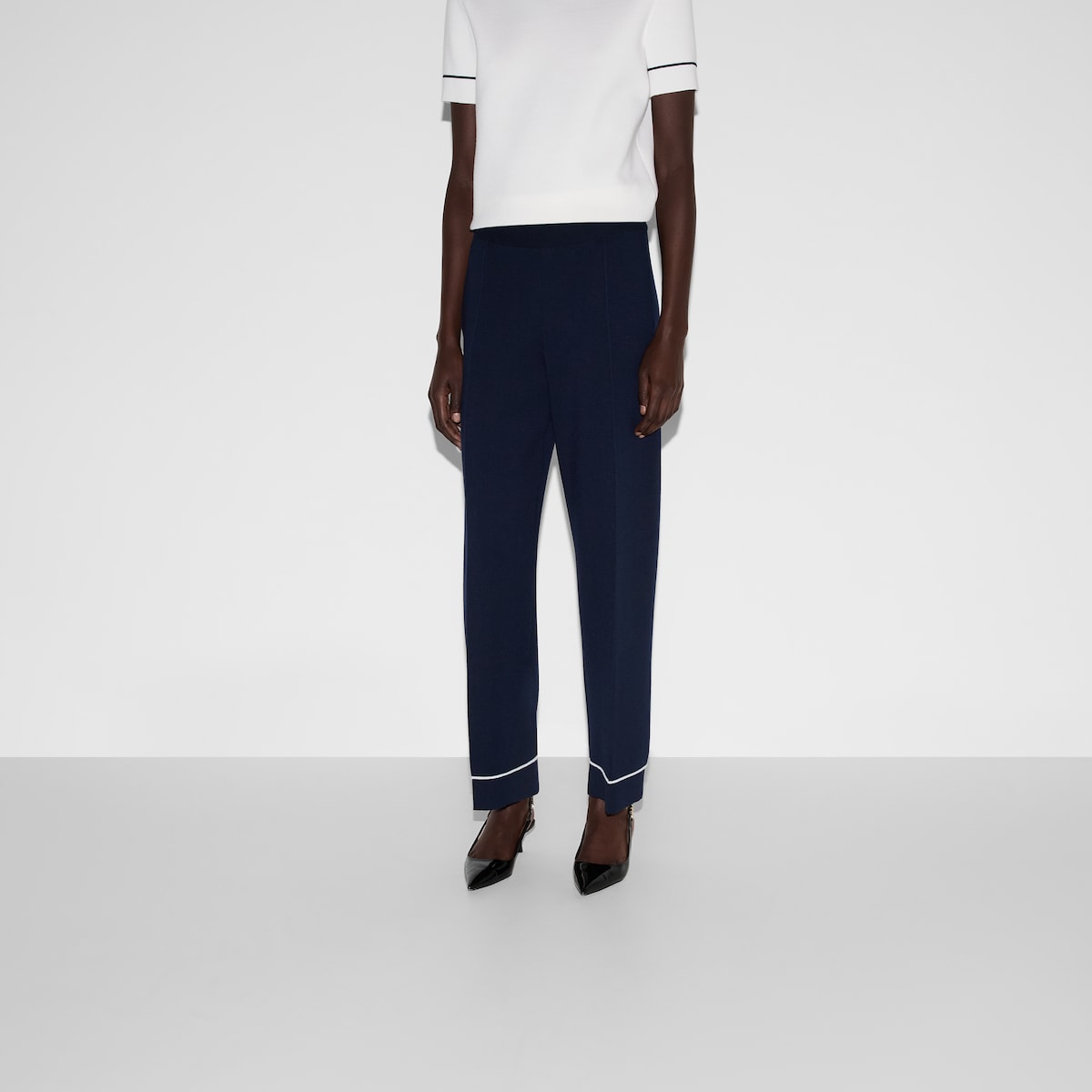 Fine wool pants in navy | GUCCI® US
