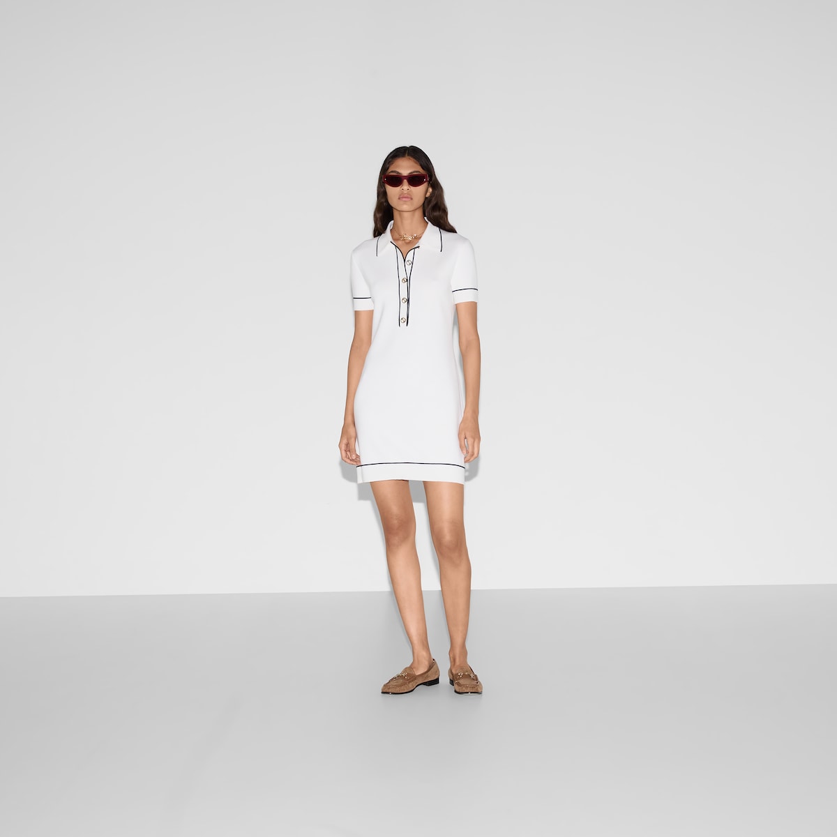 Fine wool polo dress