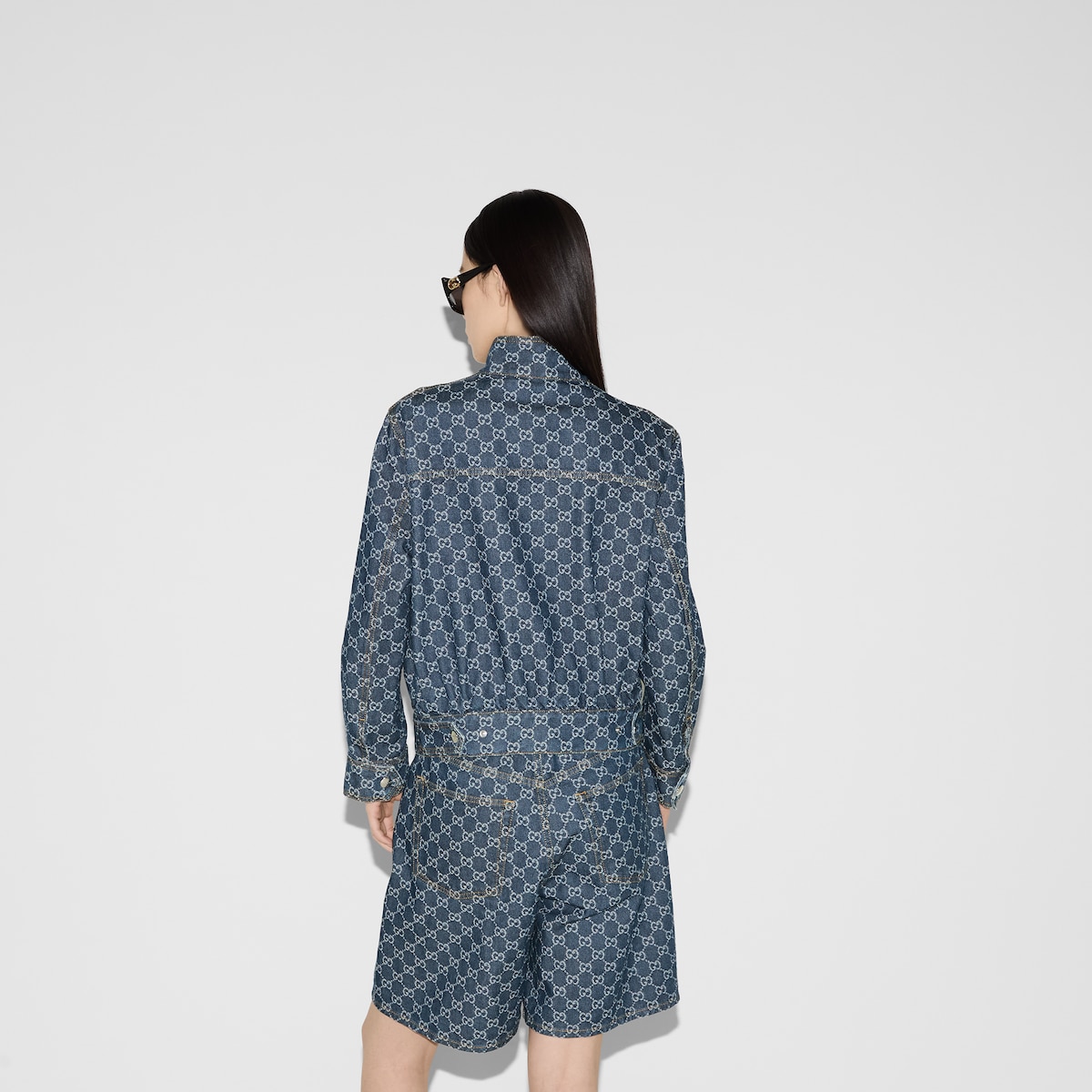 ジャケット GUCCI SS25 GG jacquard denim jacket (815185XDC9I 4528) GG denim jacquard jacket in blue | GUCCI® US