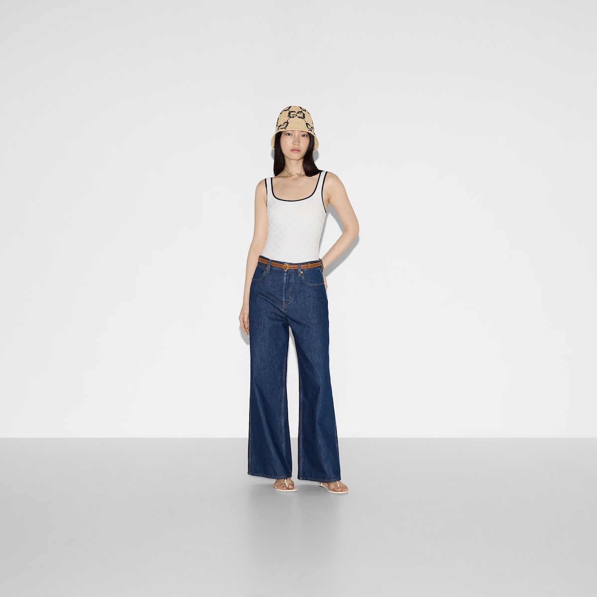 GG terrycloth swimsuit in white | GUCCI® US GG terrycloth swimsuit in white | GUCCI® US