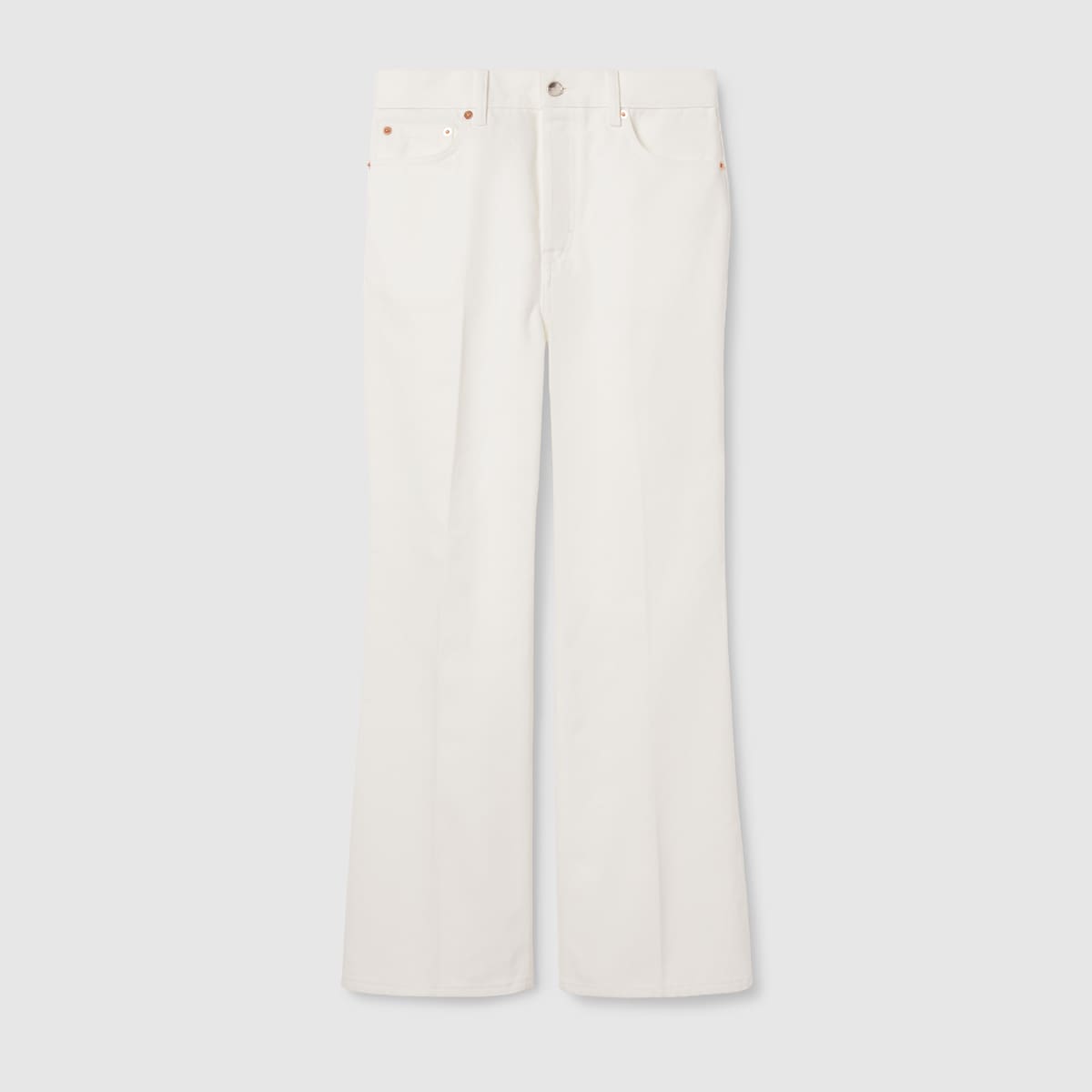 ★DXOH★Grid Logo Wide Pants White Melange★正規品/直送料込 LOGO PATCH WIDE TAPERED DENIM PANTS（デニムパンツ）｜X-girl