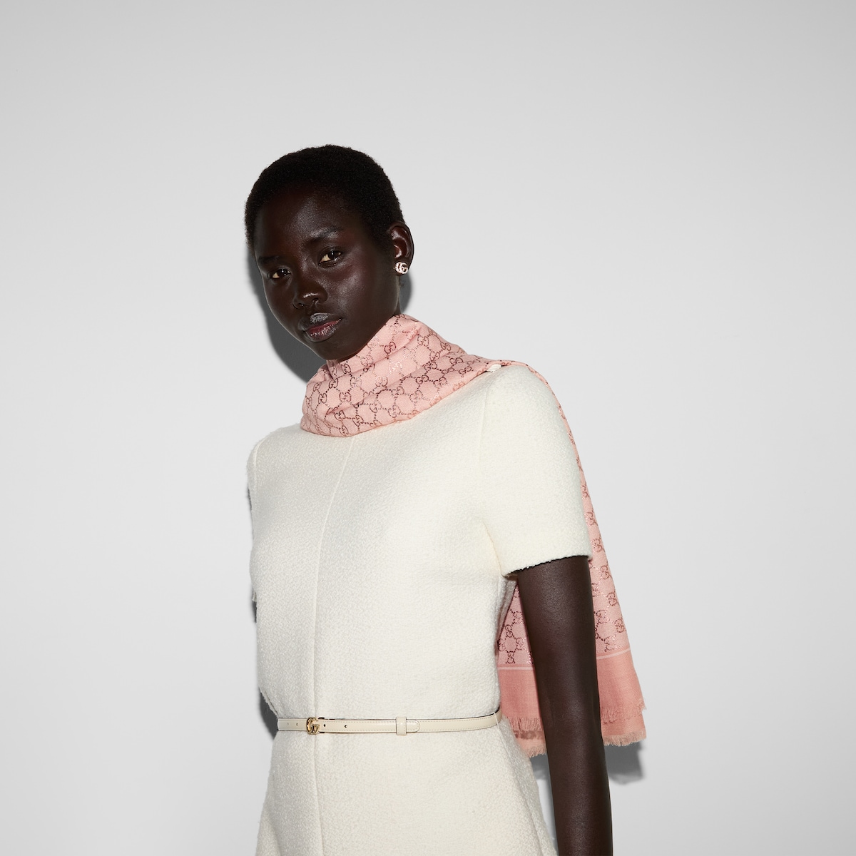 GG wool shawl in pink | GUCCI® US