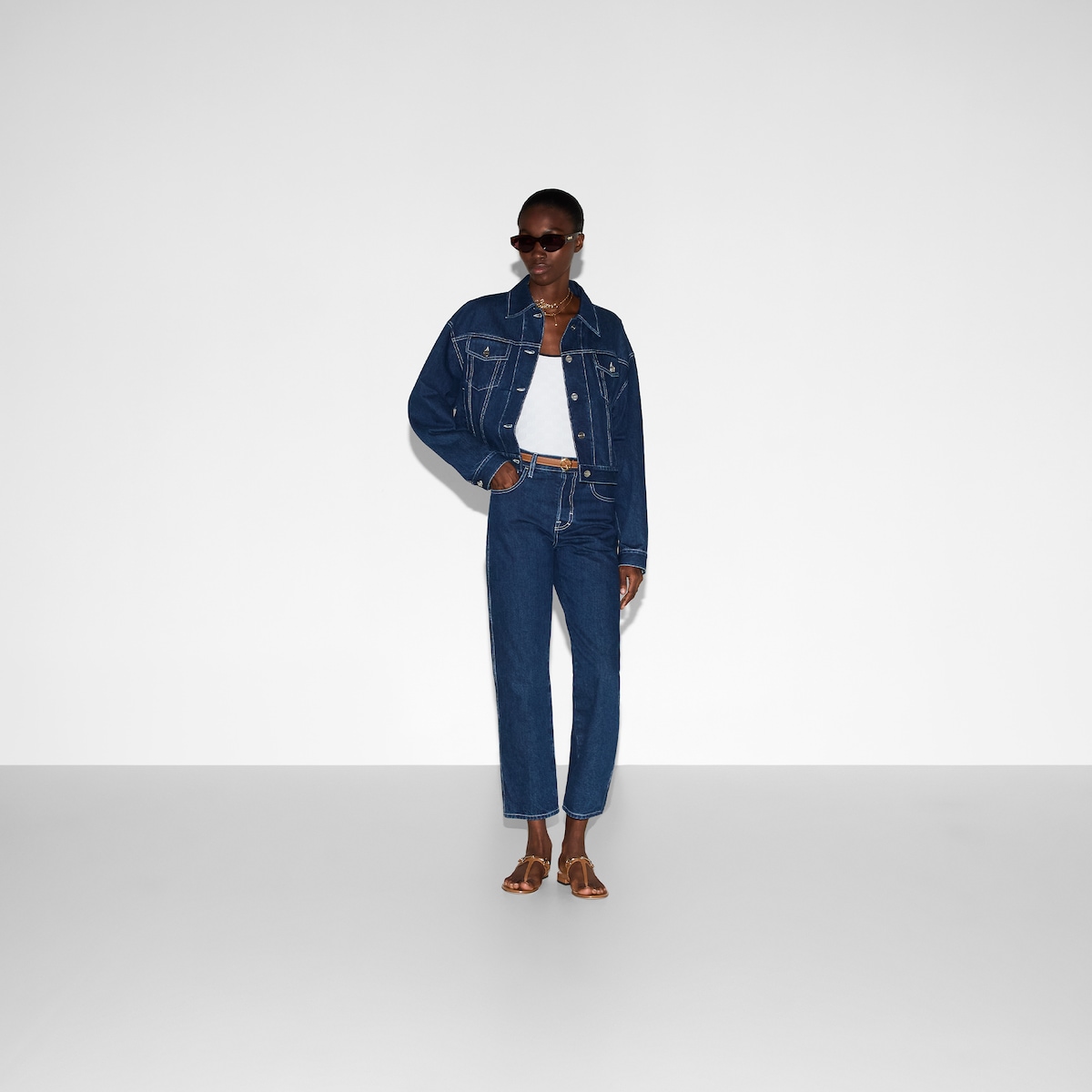 Relaxed cropped fit denim jacket