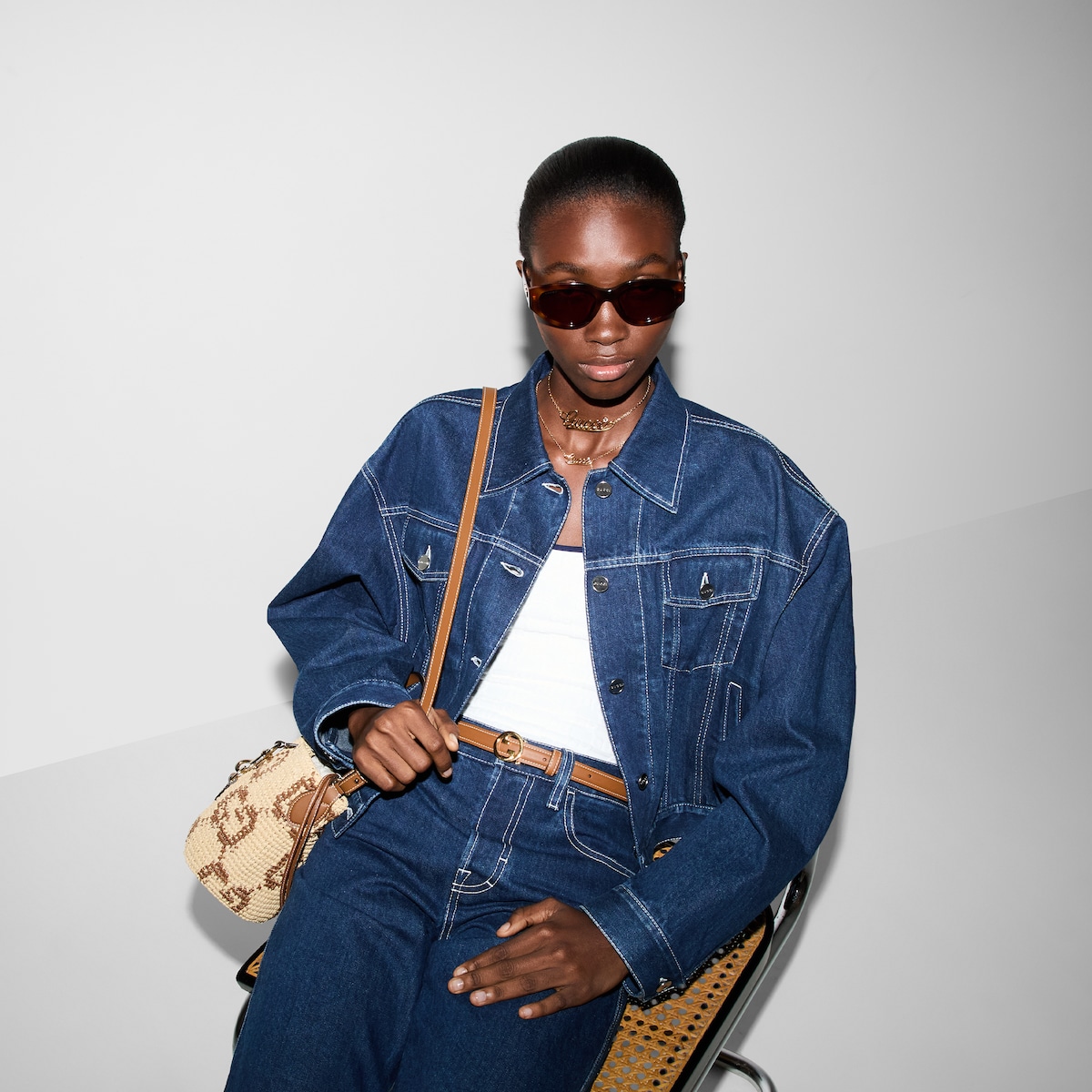 Relaxed cropped fit denim jacket