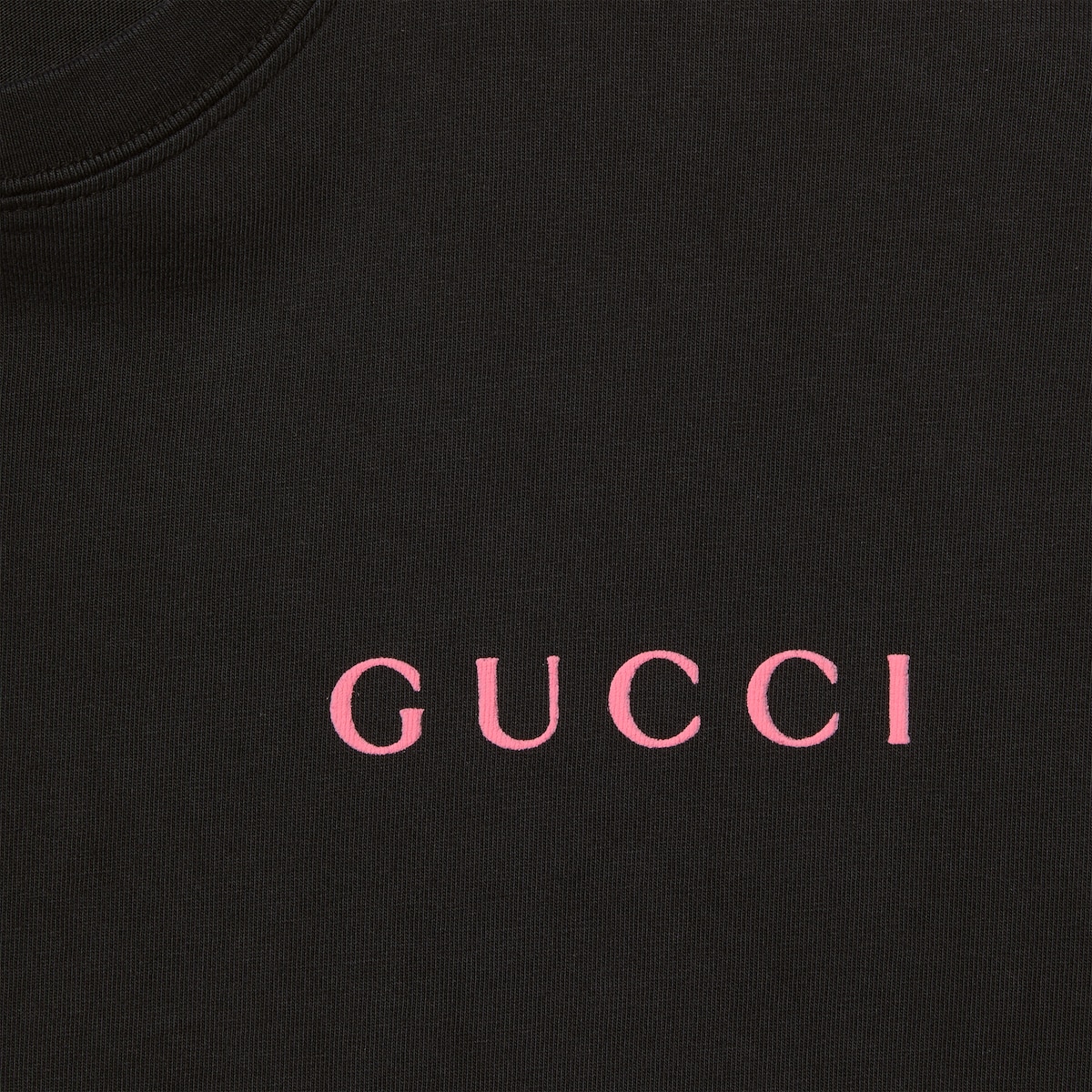 グッチTシャツ　Mサイズ Printed cotton jersey T-shirt in black | GUCCI® US