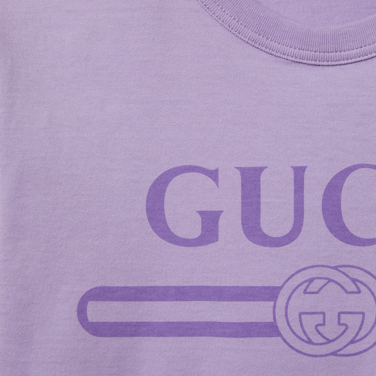 Jersey T-shirt with print in lilac | GUCCI® SI