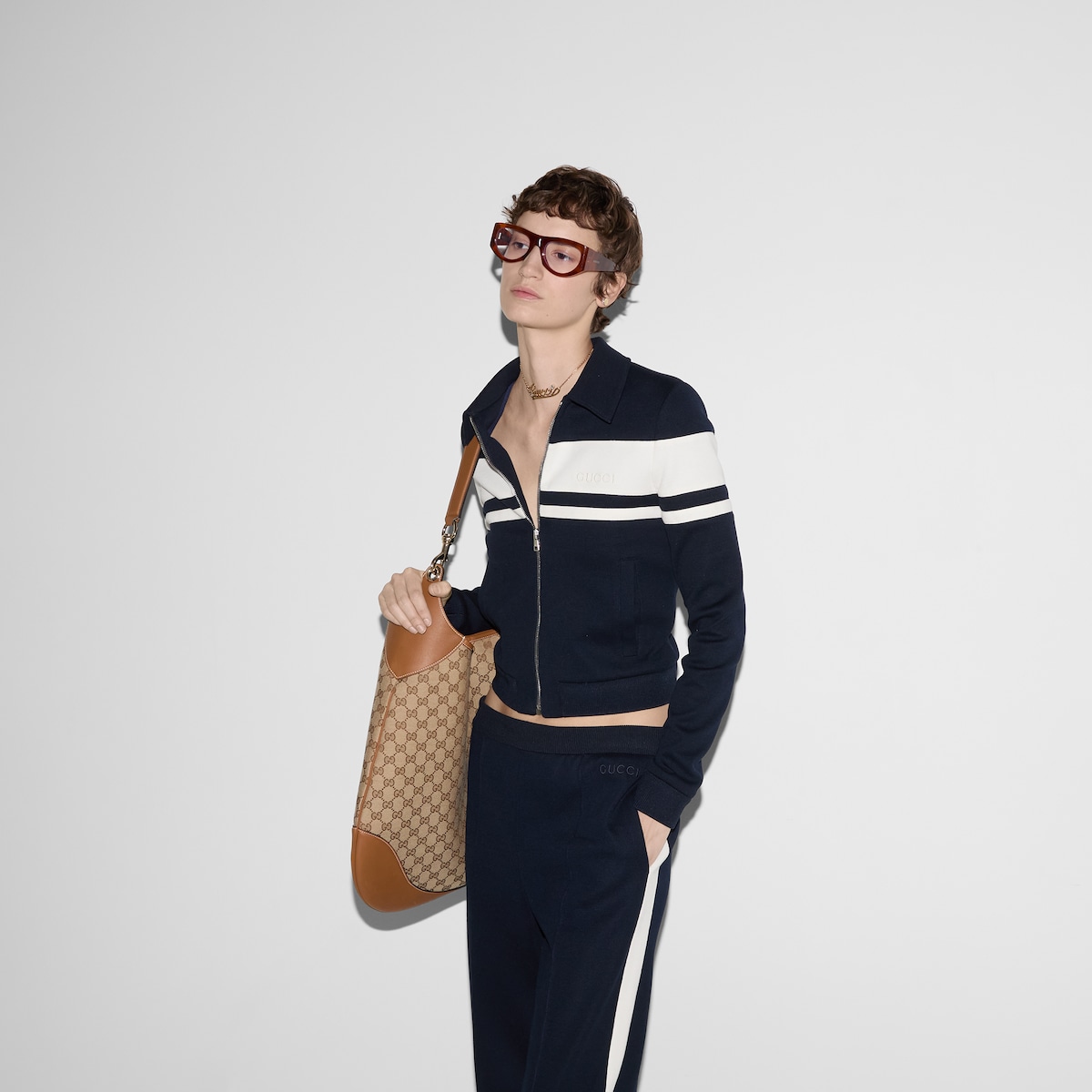 Cotton jersey jacket with embroidery