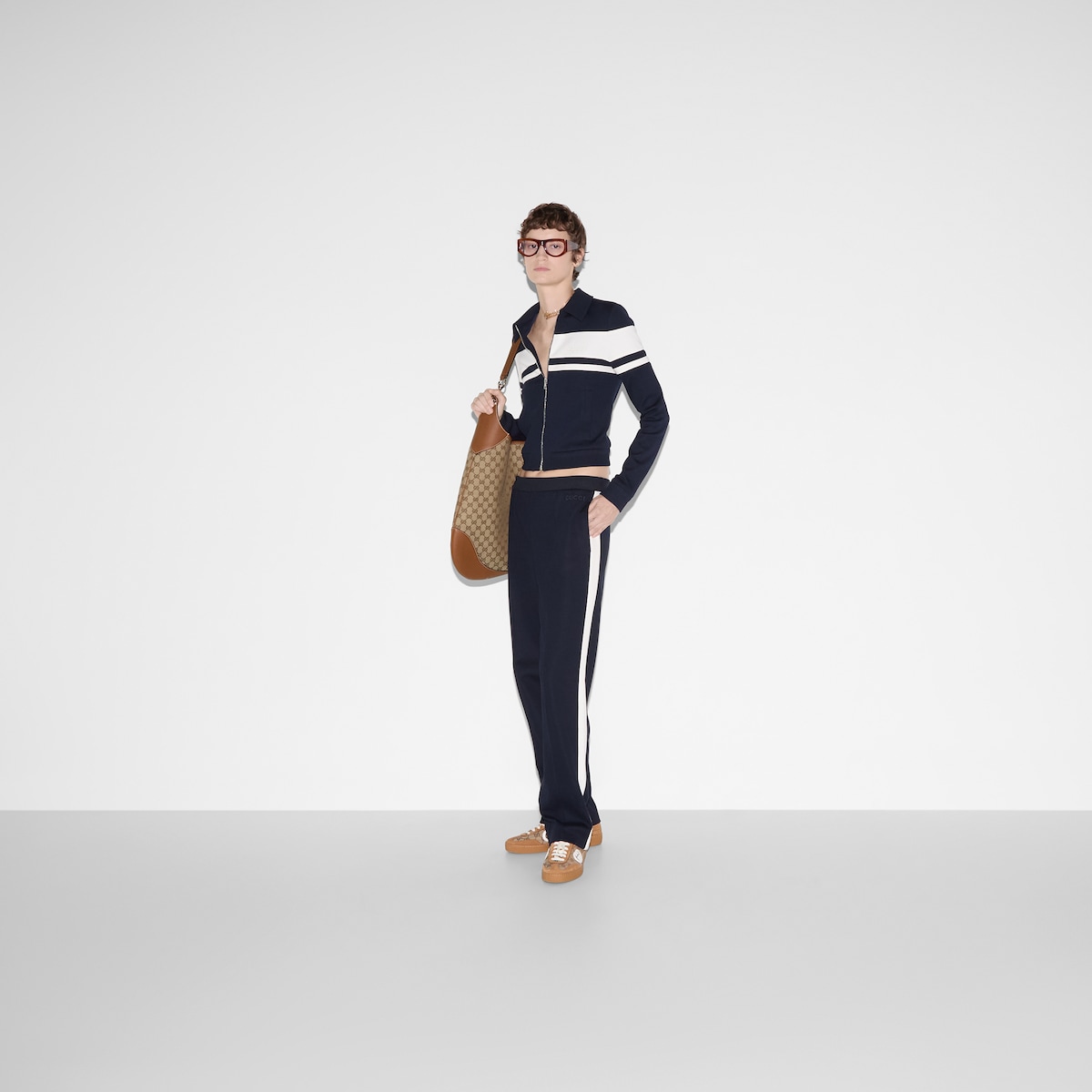 Cotton jersey pants with embroidery