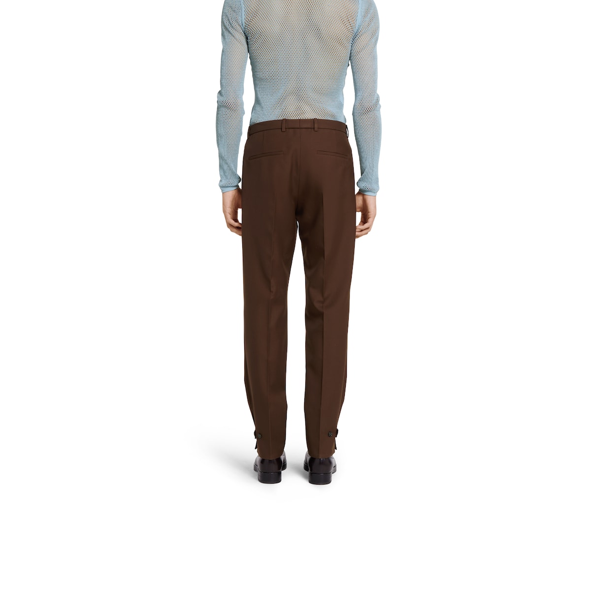 Embossed wool twill pants