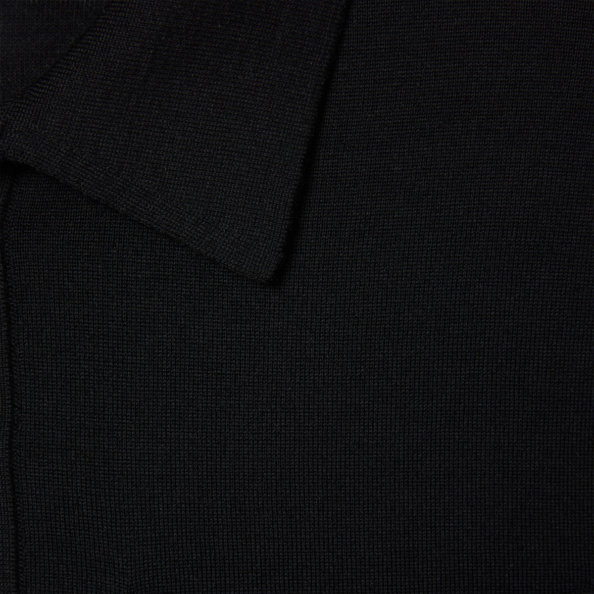 Fine wool knit polo top with intarsia