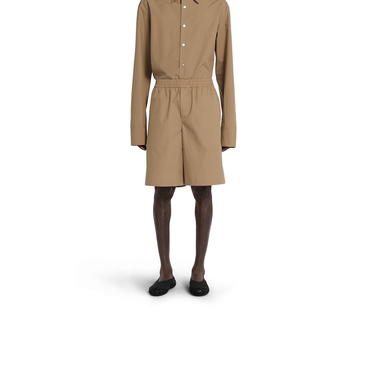 Cotton poplin shorts in beige | GUCCI® US Cotton poplin shorts in beige | GUCCI® US