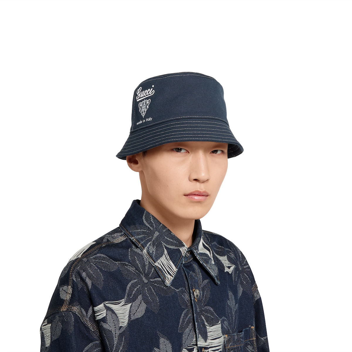 Printed cotton canvas bucket hat