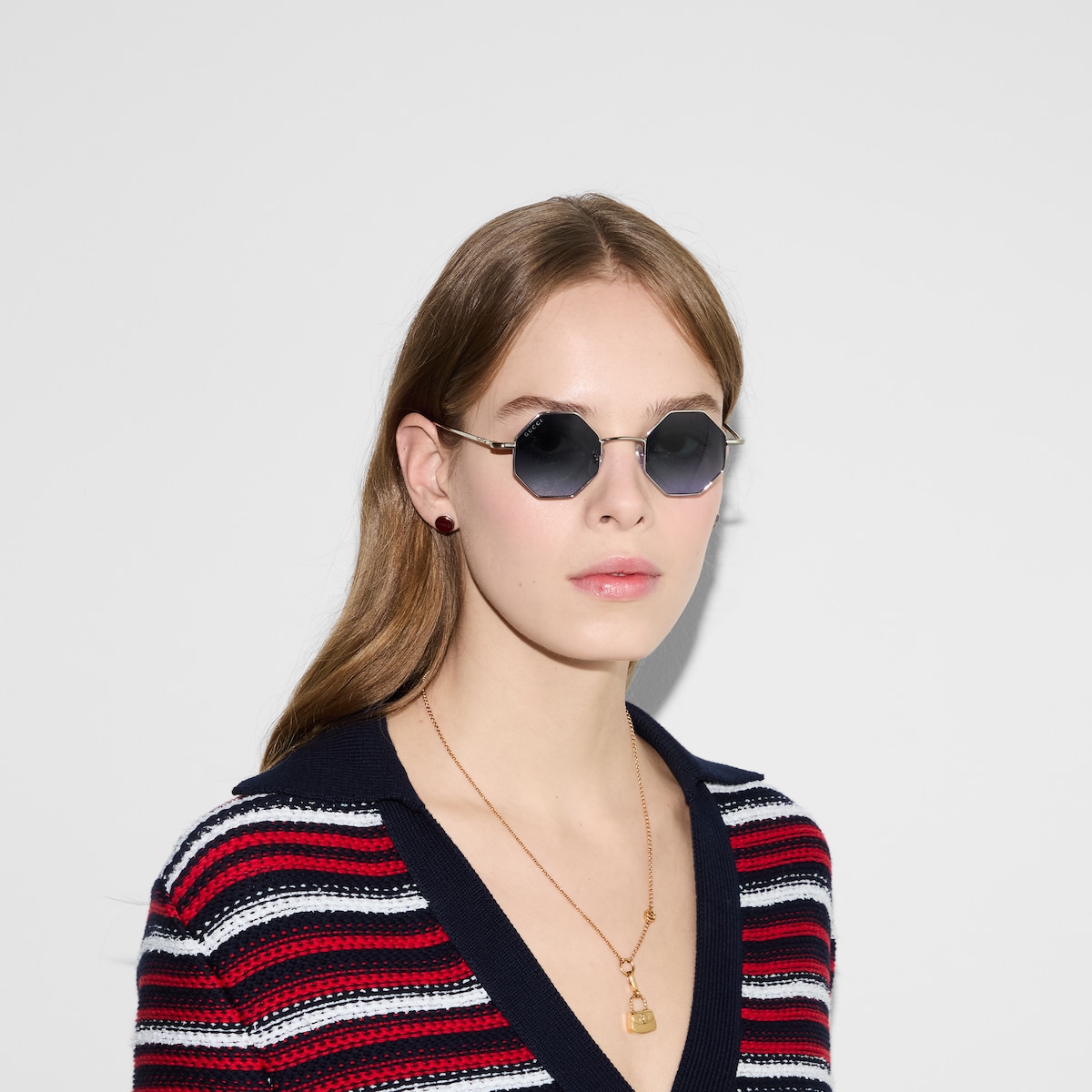 サングラス GUCCI FW22 Geometric sunglasses (705337I3330 8181) Geometric frame sunglasses in gold-toned | GUCCI® US
