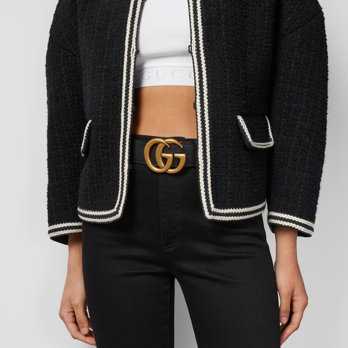 GG Marmont wide belt in black | GUCCI® US