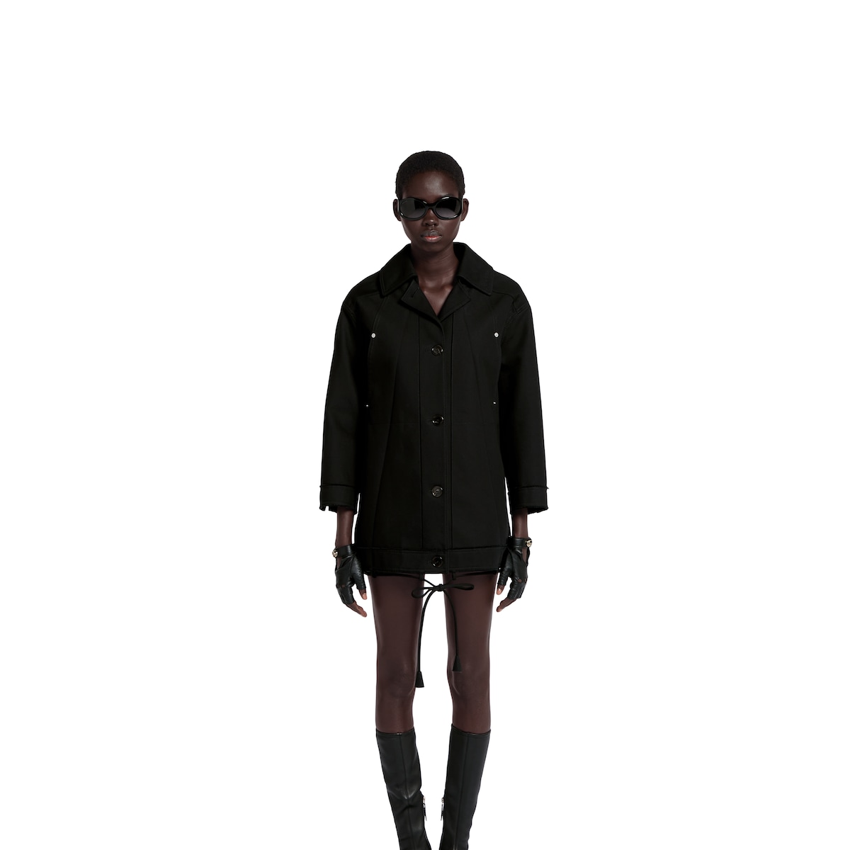 Cotton gabardine bomber jacket