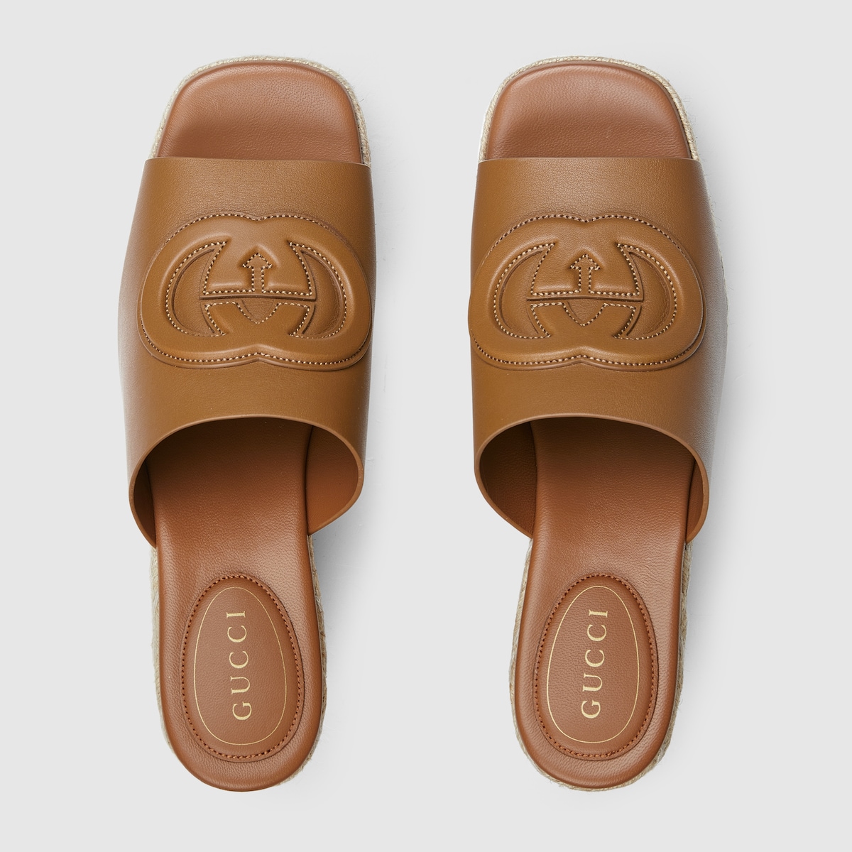 【GUCCI】 'Incrocio GG' sandals ブラウン Gucci 'incrocio Gg' Sandals | italist