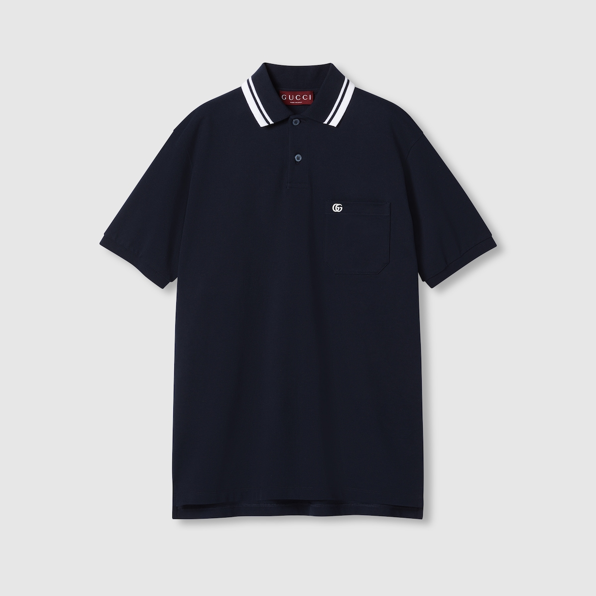 Tシャツ・カットソー GUCCI SS25 Embroidery polo shirt (795174XJG16 4003) Cotton polo shirt with embroidery in navy | GUCCI® US