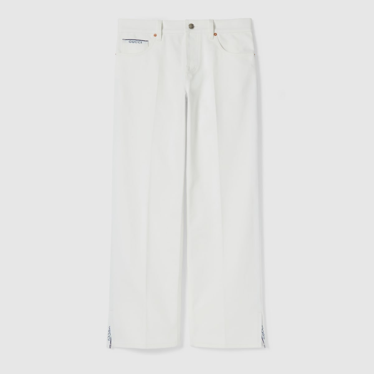 パンツ GUCCI Women Straight Pants 817989XDC8W 9000 WHITE Gucci Pants with logo | Women's Clothing | Vitkac