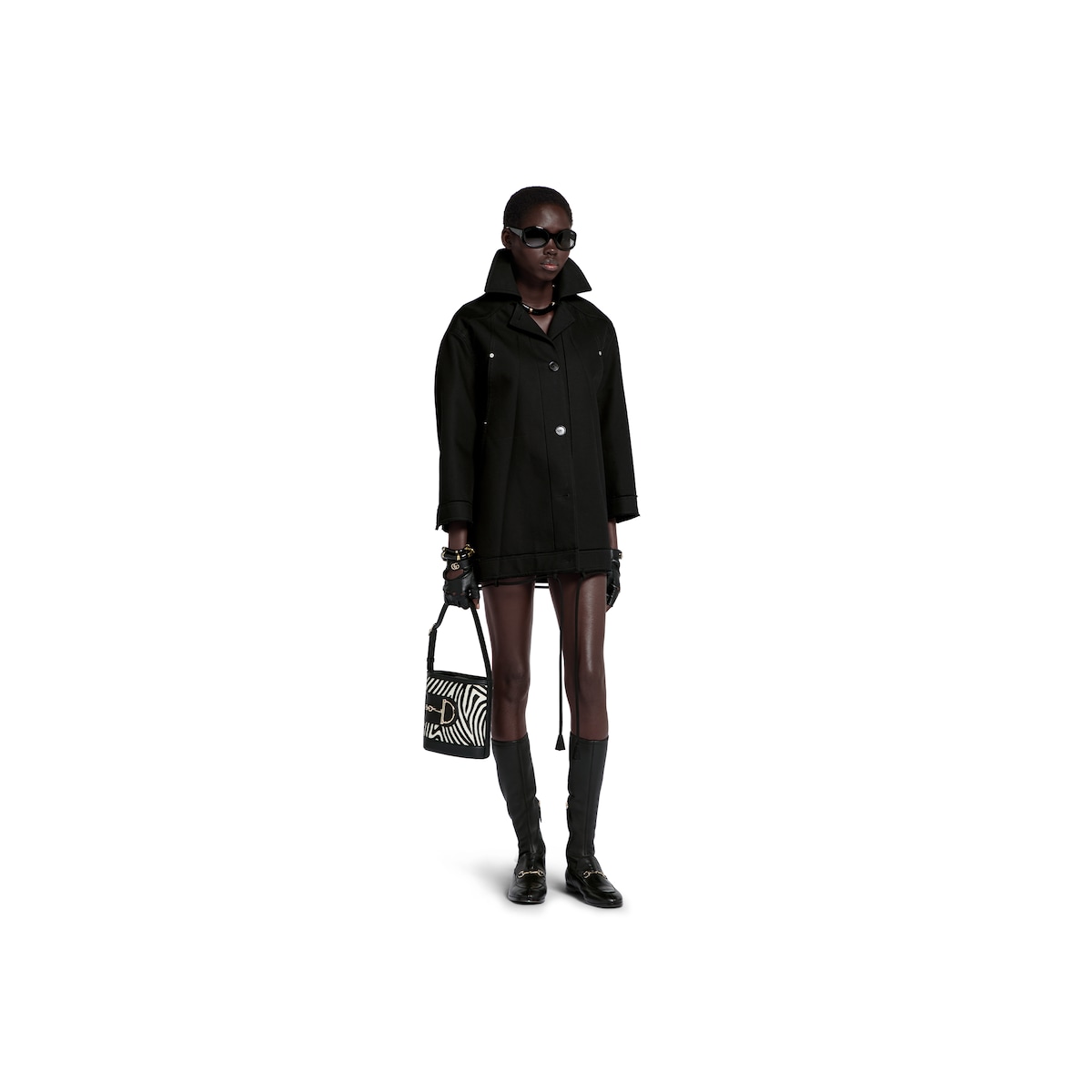Cotton gabardine bomber jacket