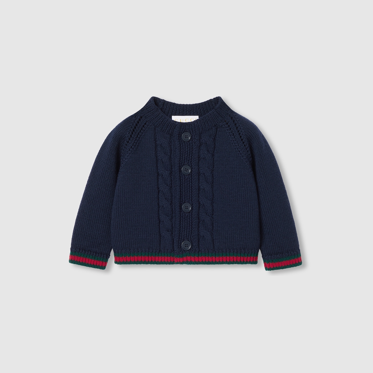 Baby wool cardigan with Web in dark blue - thumbnail 2