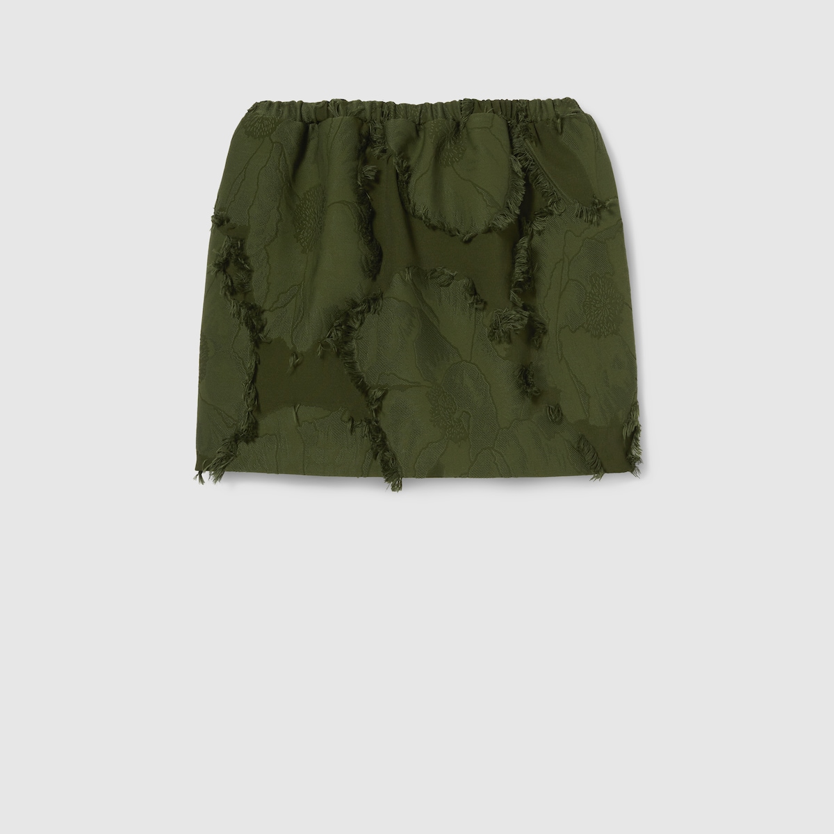 Wool blend fil coupé mini skirt in forest green | GUCCI® US