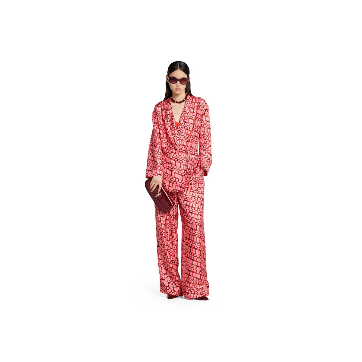 Printed silk pants