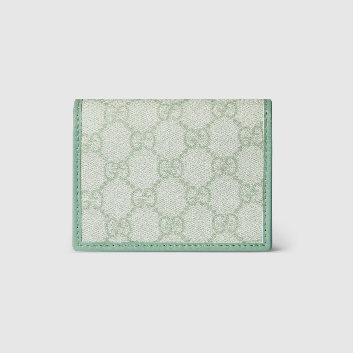 GUCCI｜HALF-LENGTH WALLETS (820692 FAD6L 9741) GG Emblem small wallet in sage green coated fabric | GUCCI® US