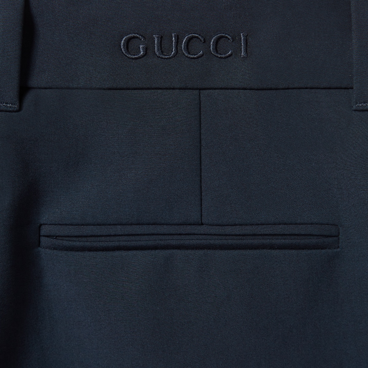 Cotton pants with embroidery in blue | GUCCI® US