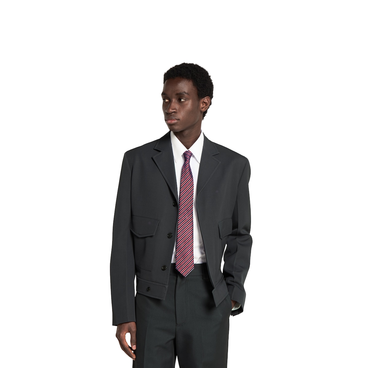 Striped silk jacquard tie