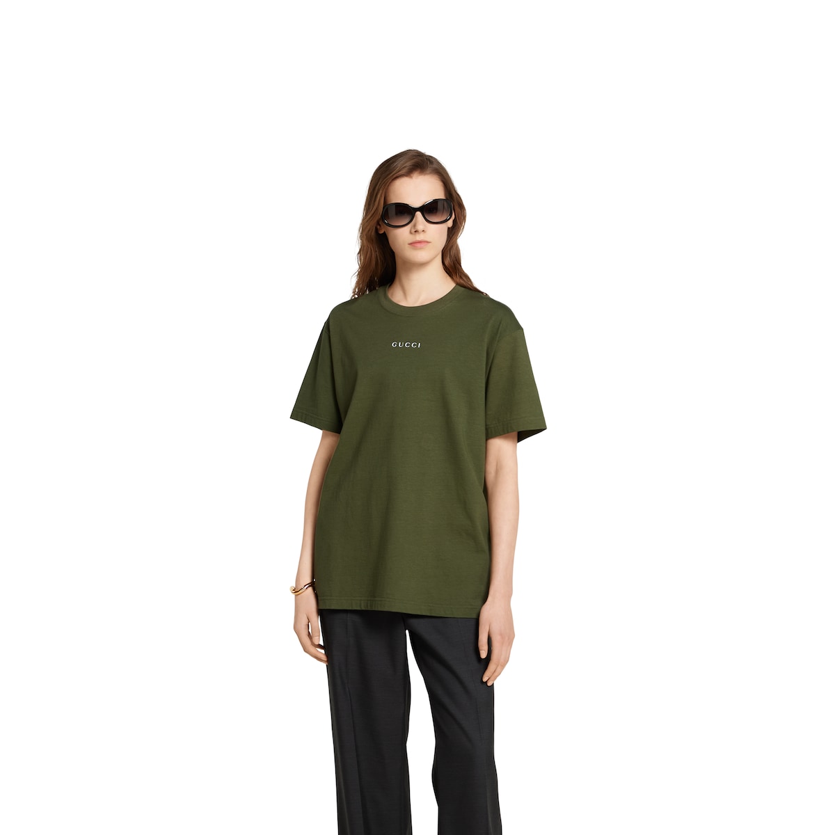 GUCCI グッチ コットンジャージー Tシャツ フォレストグリーン コットンジャージー Tシャツ ・フォレストグリーン | GUCCI公式