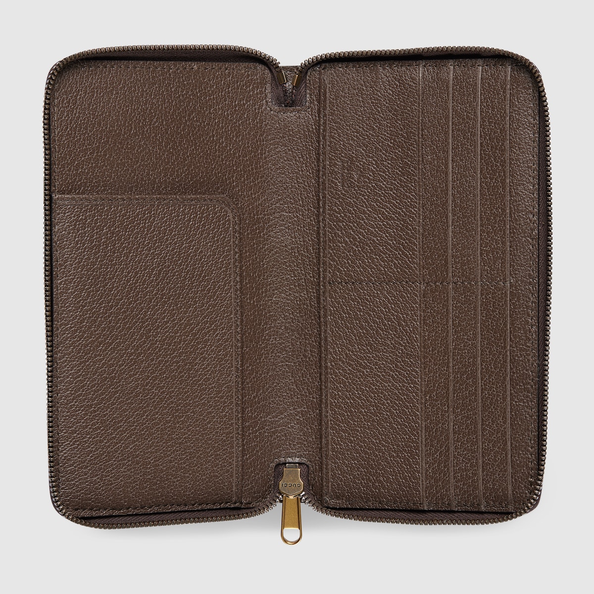 GUCCI 書類ケース Card case with Gucci script in blue grainy leather | GUCCI® US