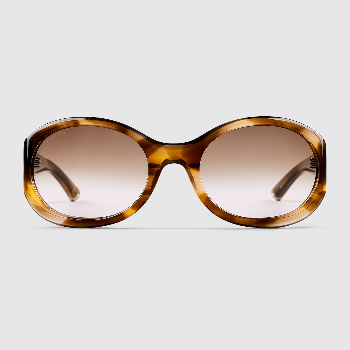 Round frame sunglasses in tortoiseshell brown | GUCCI® US