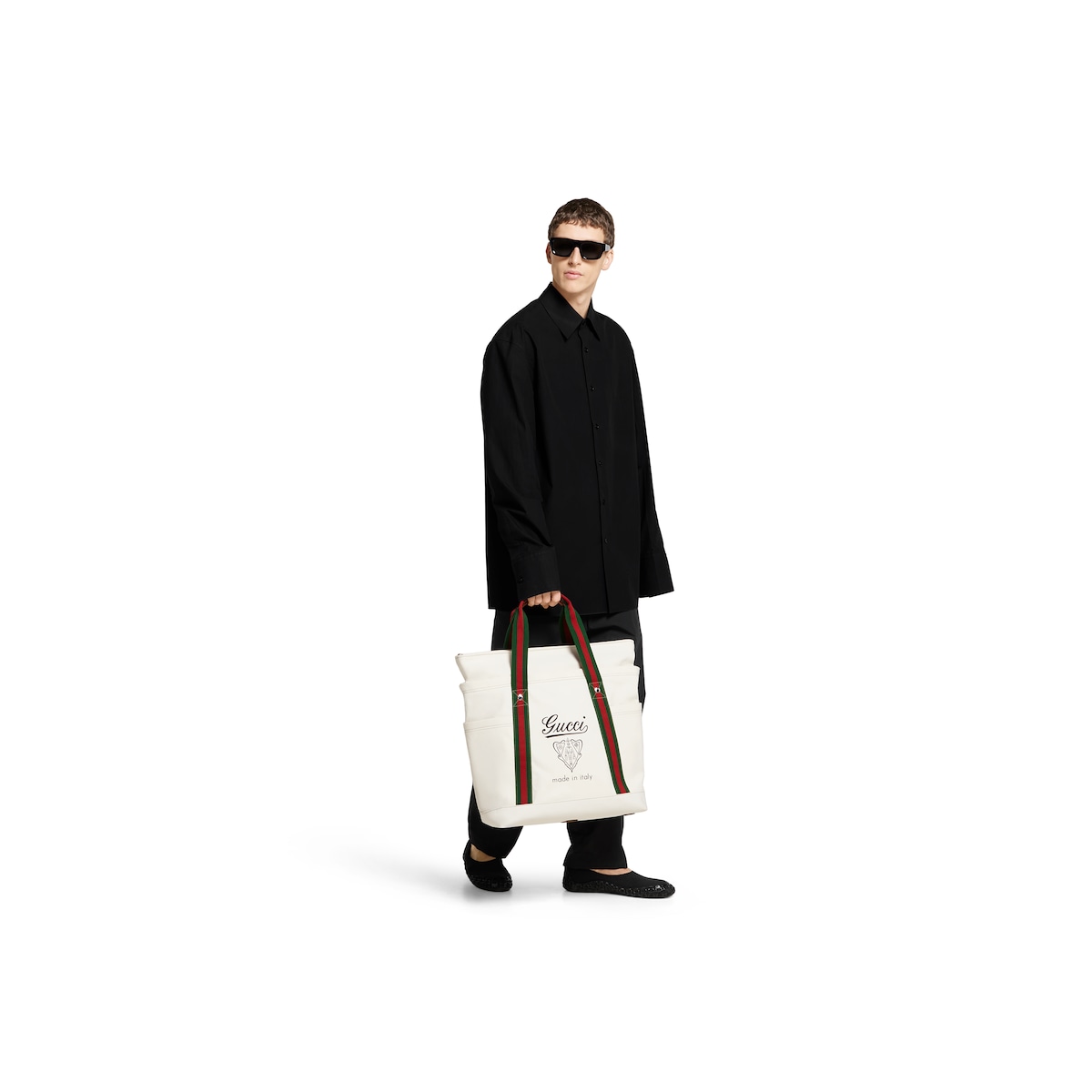 Printed canvas large tote bag in off white canvas | GUCCI® US Printed canvas large tote bag in off white canvas | GUCCI® US