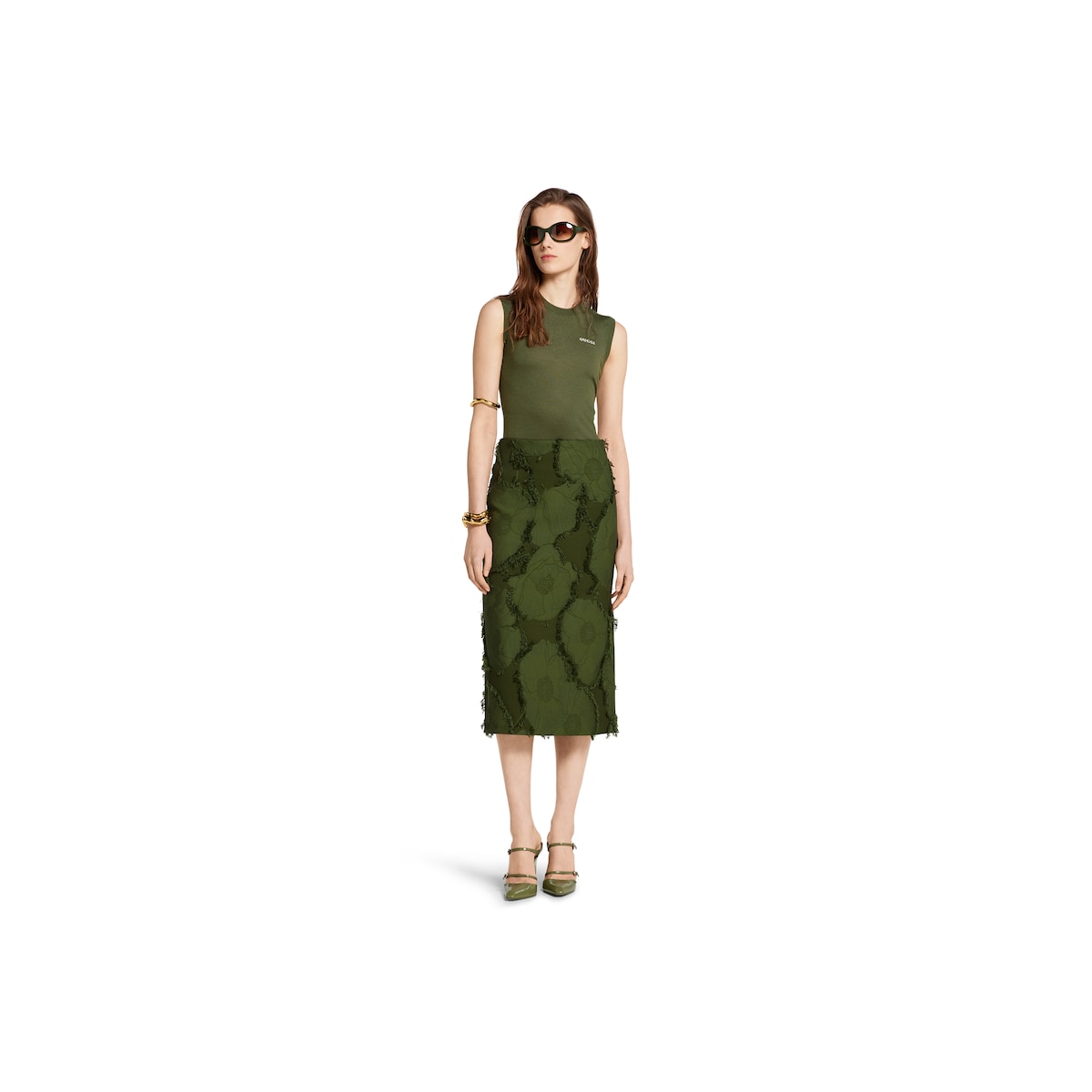 GUCCI Other Long Sleeve Dress S Polyester Brown Total