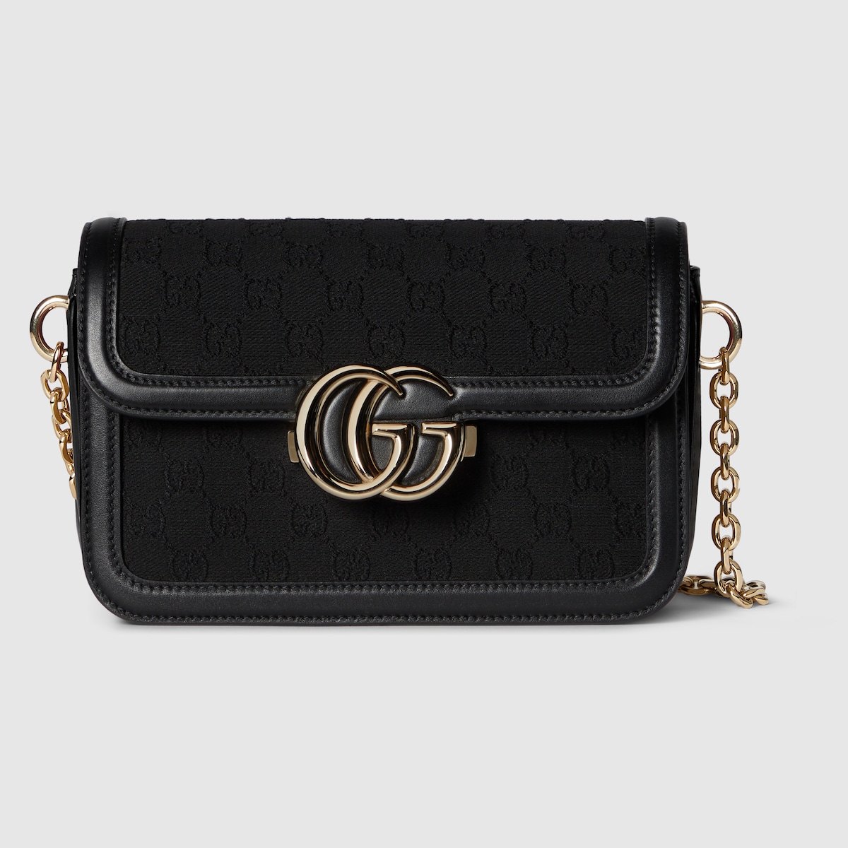Borsa a spalla Gucci Go misura piccola in tessuto nero GG | GUCCI® Italia