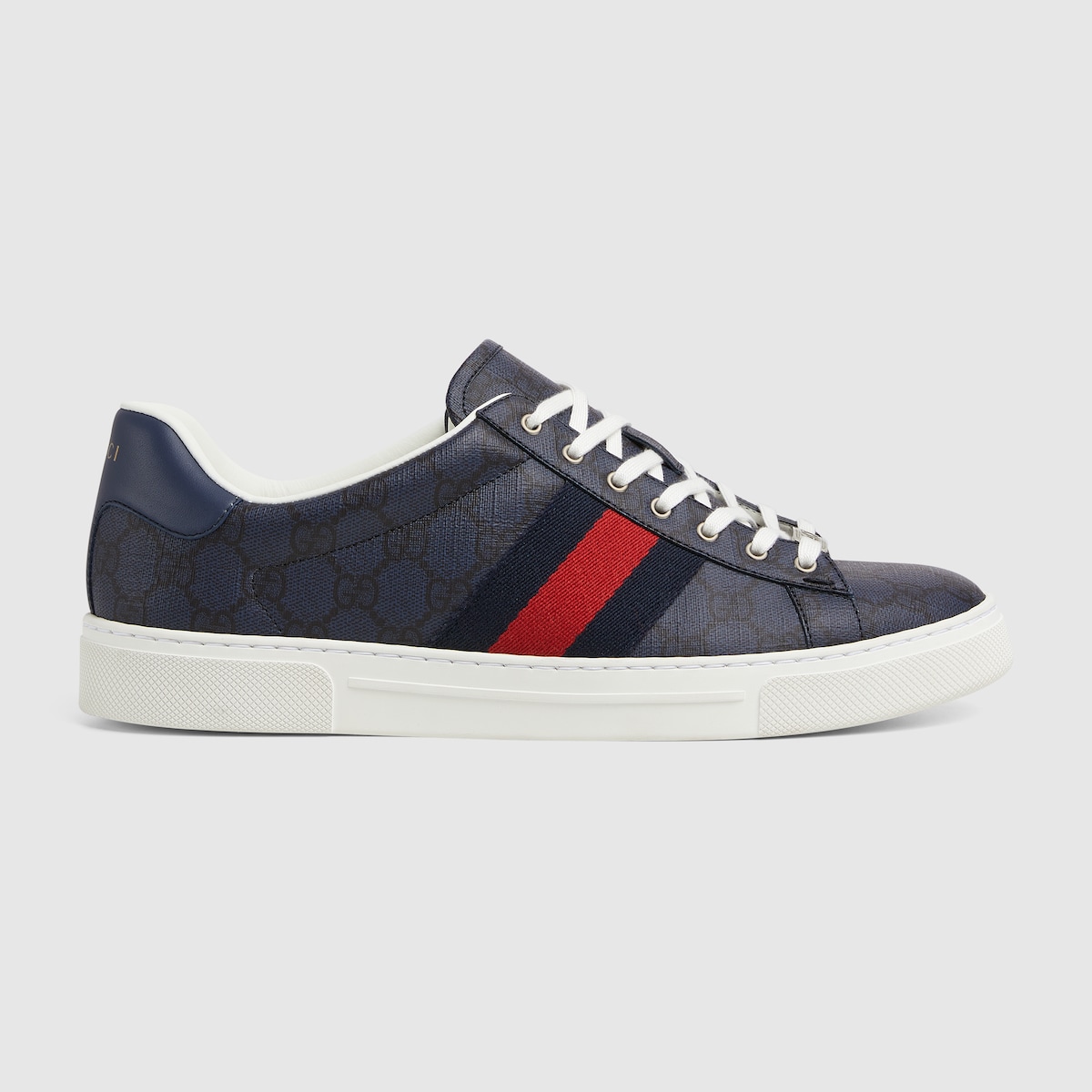 Sneaker Gucci Ace uomo con dettaglio Web in tessuto GG Supreme blu | GUCCI�  IT
